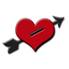 Free Clipart of a Red Heart with an Arrow.
